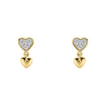 Elements Gold Double Heart Drop Earrings-0