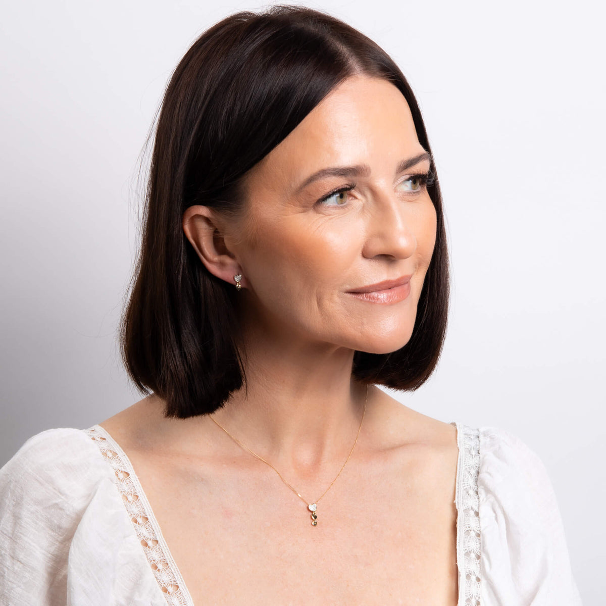 Elements Gold Double Heart Drop Earrings-2