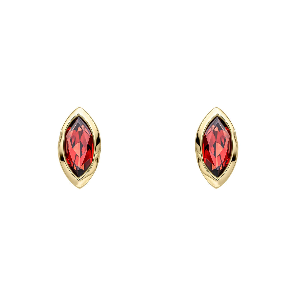 Elements Gold Marquise Garnet Stud Earrings-0