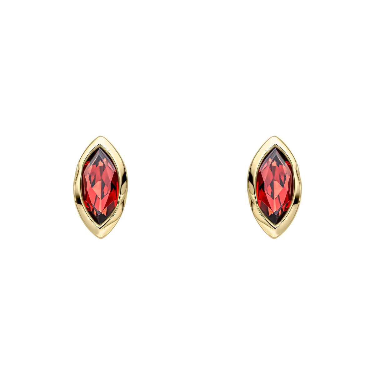 Elements Gold Marquise Garnet Stud Earrings-0