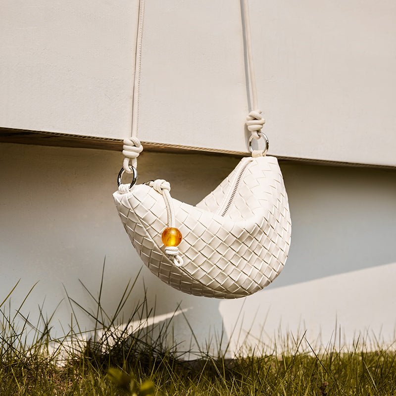 Giovanna Woven Crescent Shoulder Bag - Shoulder Bags at Dealshubindia