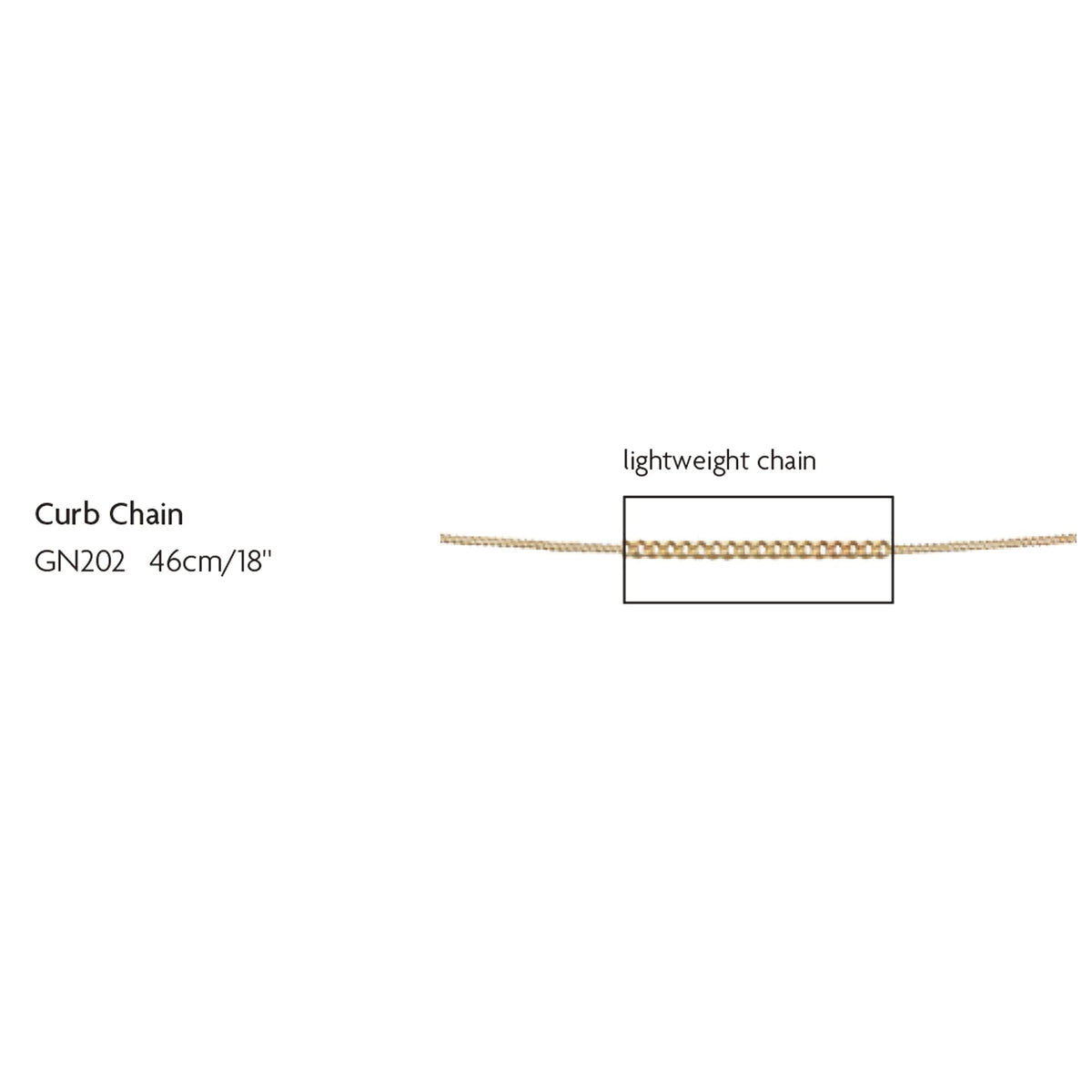 Elements Gold 0.6mm Curb Chain 46cm-3