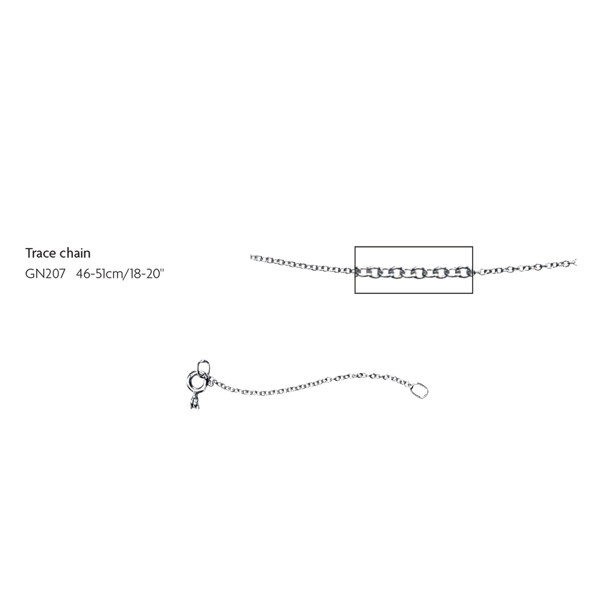 Elements Gold 1.2mm Trace Chain 46cm-51cm-1