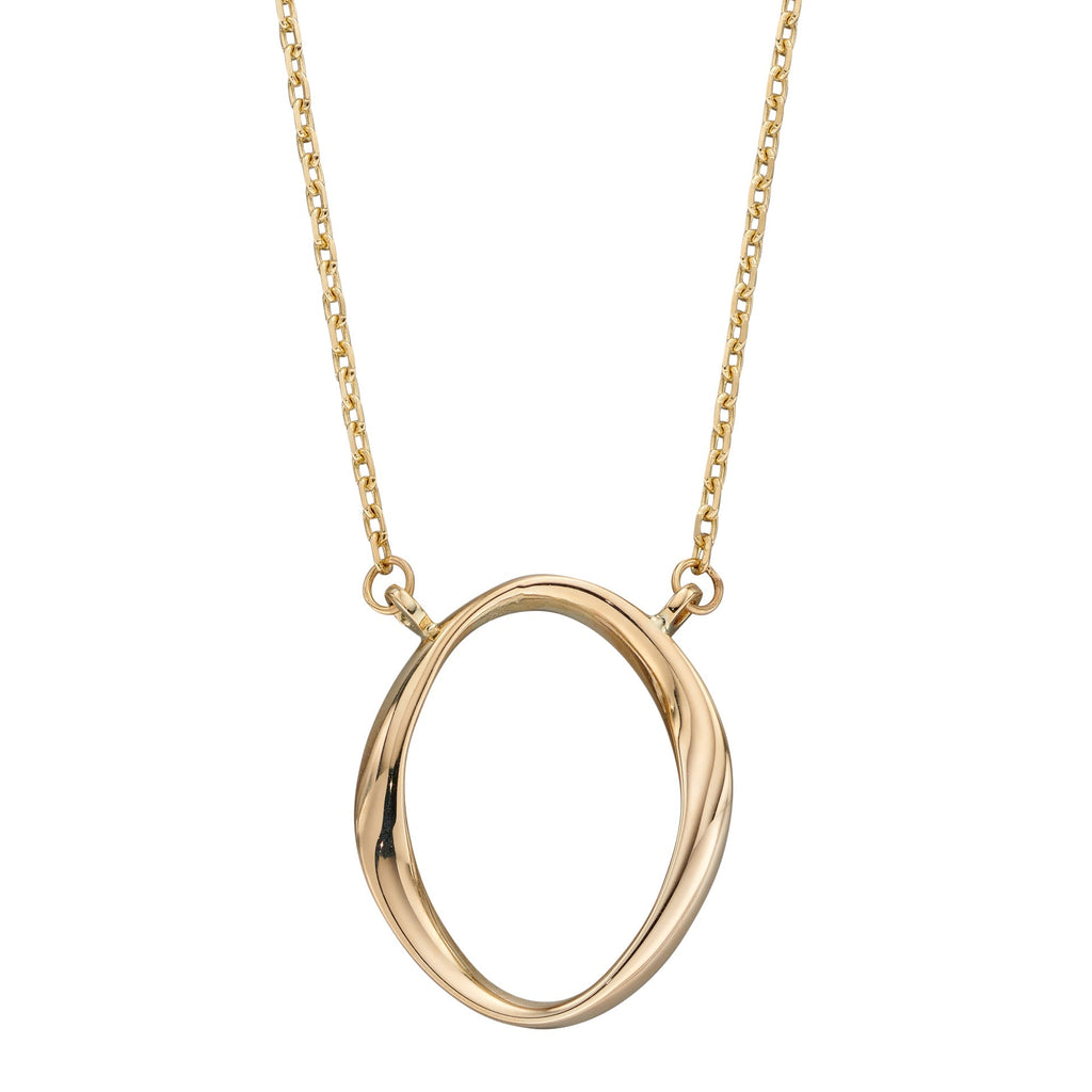 Elements Gold Twist Open Oval Necklace-0