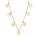 Elements Gold Heart and Flower Charm Necklace-0