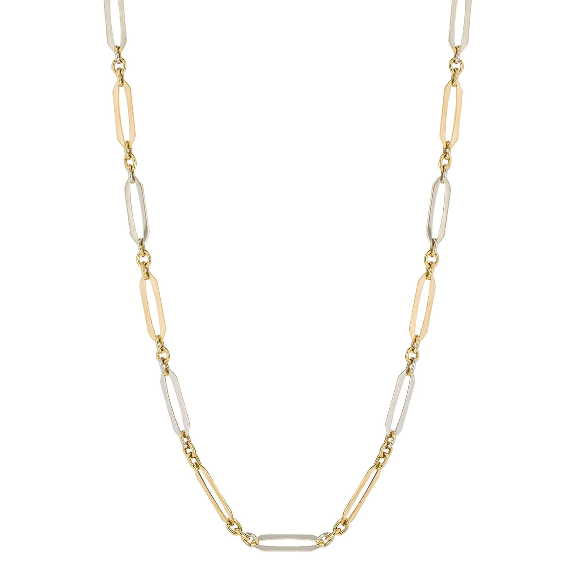 Elements Gold Elongated Link Chain Necklace-0