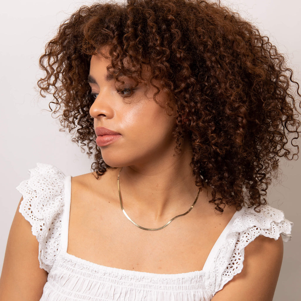 Elements Gold Herringbone Chain Necklace-2