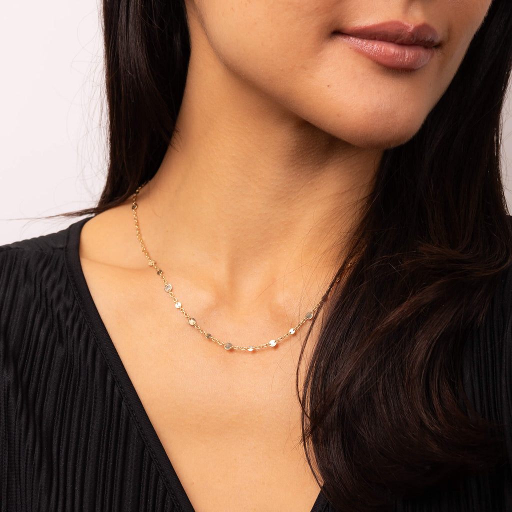 Elements Gold Discs and Chain Necklace-1