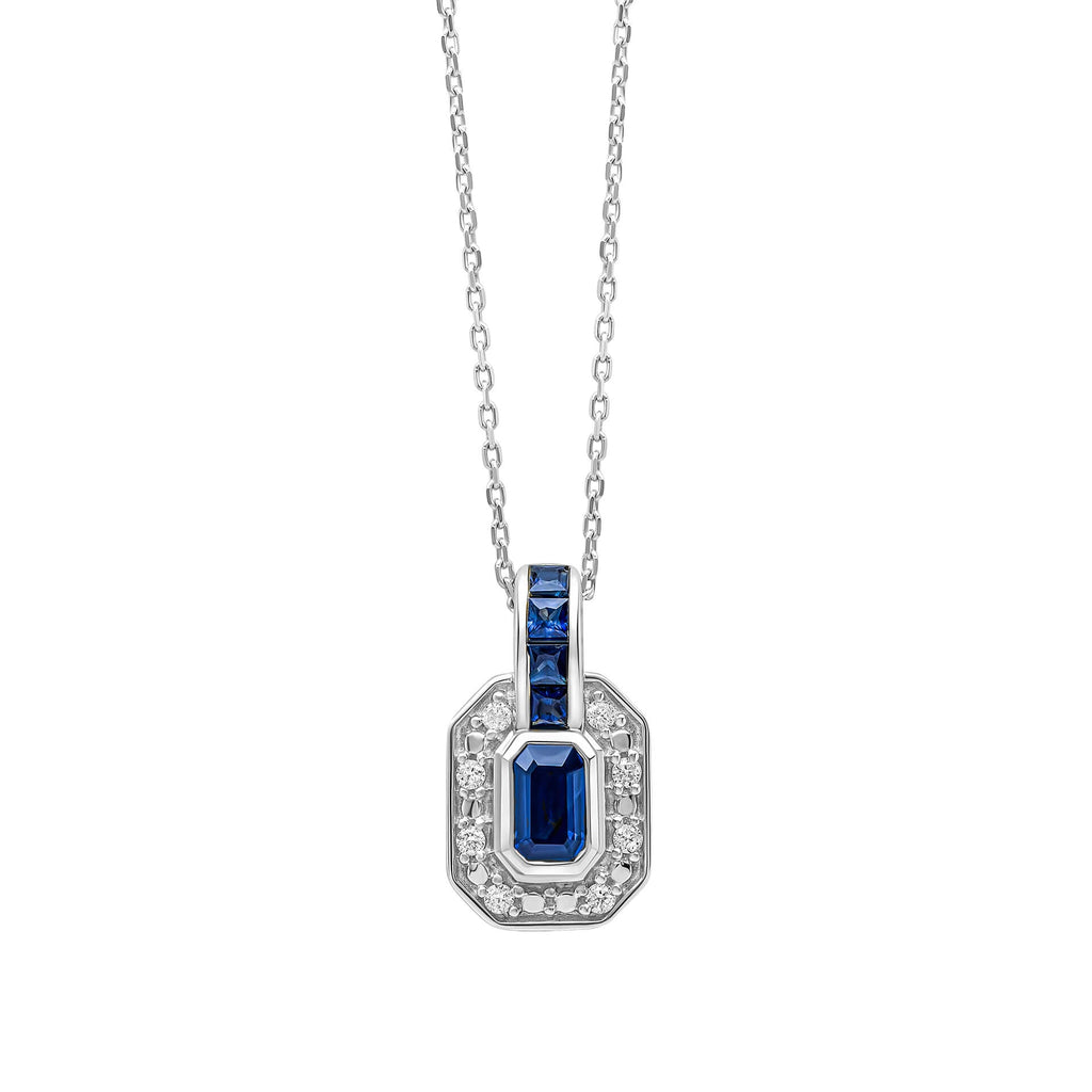 Elements Gold Sapphire Channel and Diamond Necklace-0
