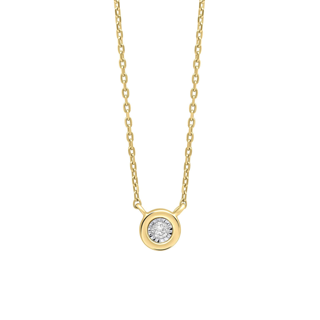 Elements Gold Rounded Bezel Diamond Necklace-0