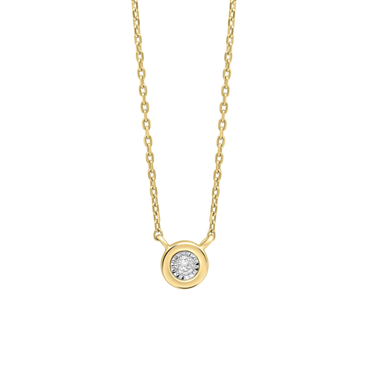 Elements Gold Rounded Bezel Diamond Necklace-0