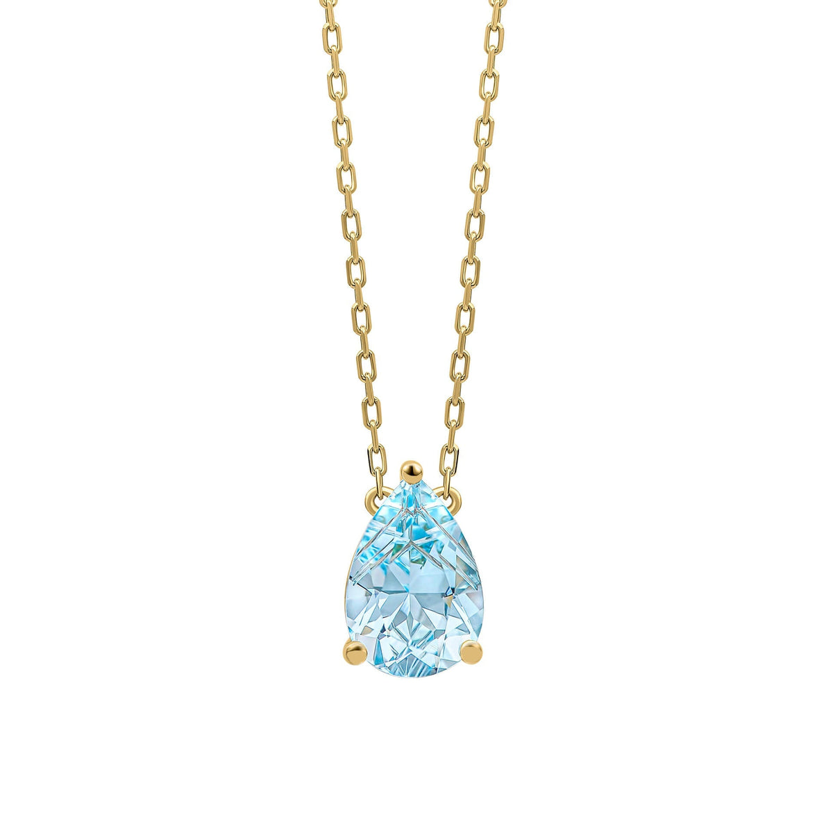 Elements Gold Pear Fancy Cut Topaz Necklace-0