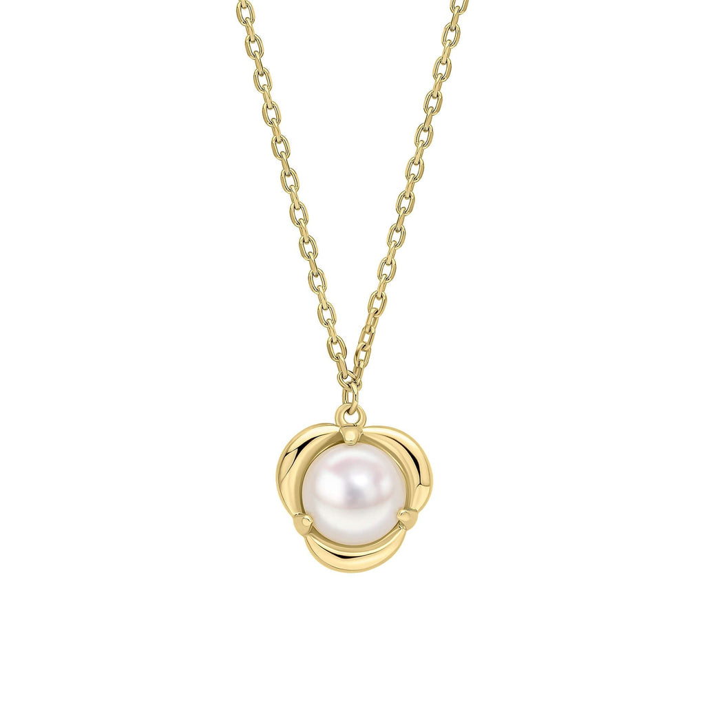 Elements Gold Petal Set Pearl Necklace-0