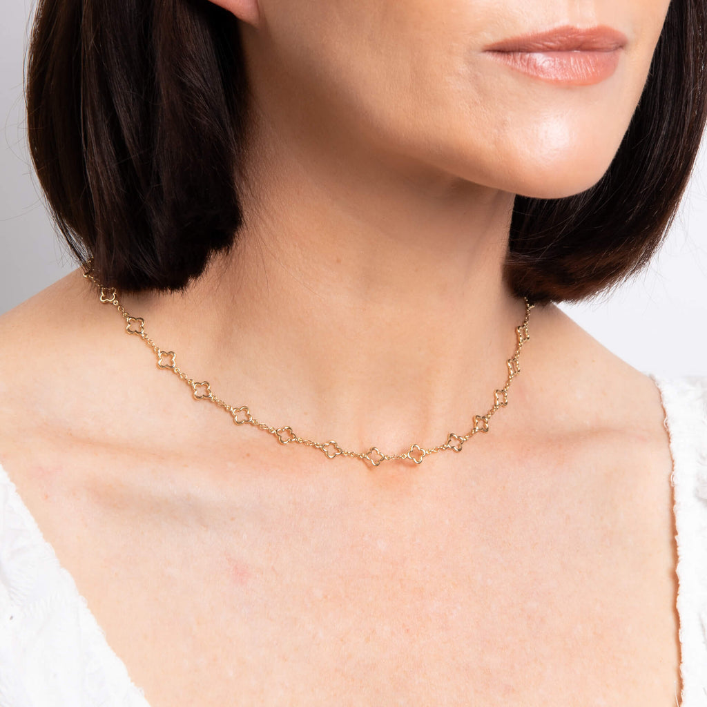 Elements Gold Quatrefoil Station Necklace-1