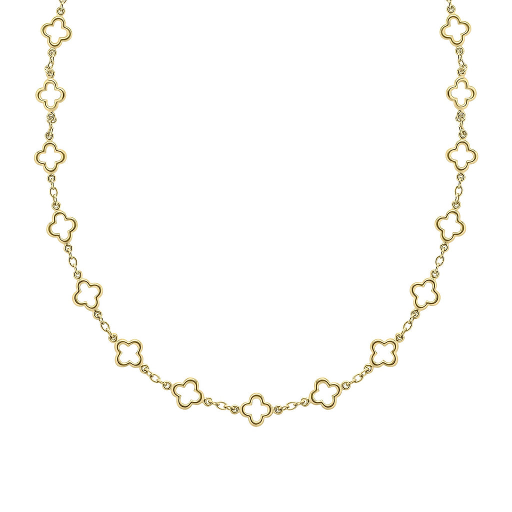 Elements Gold Quatrefoil Station Necklace-0