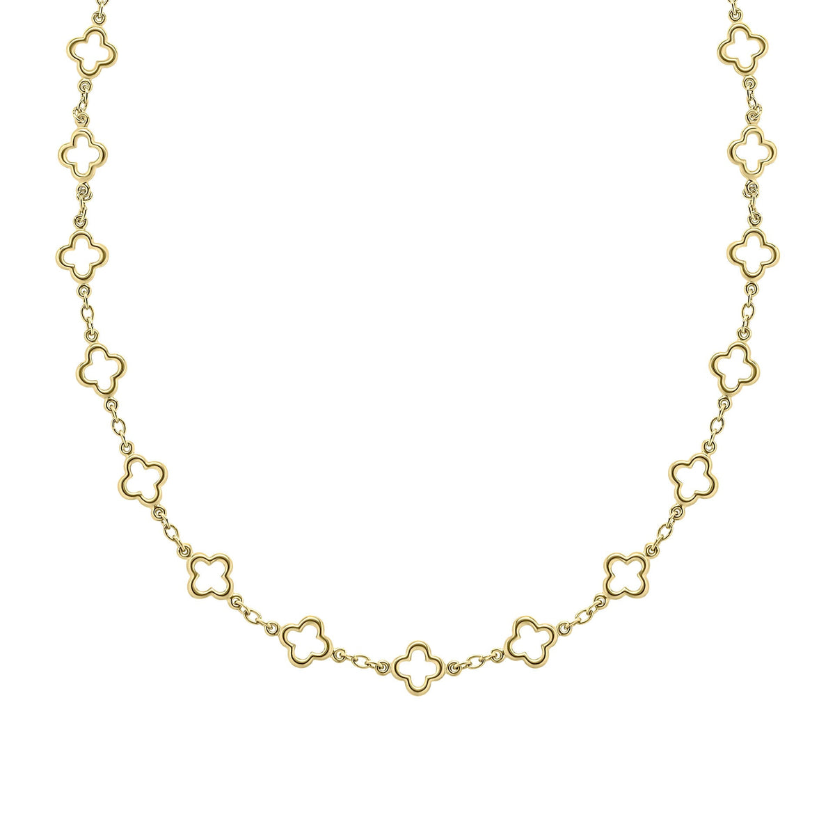 Elements Gold Quatrefoil Station Necklace-0