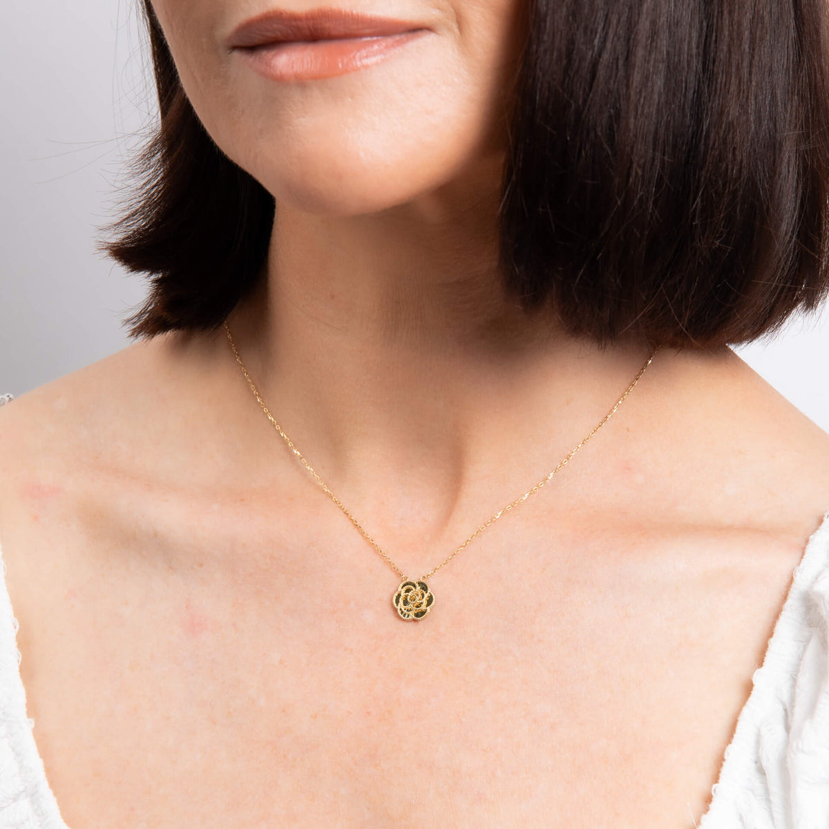 Elements Gold English Rose Necklace-1