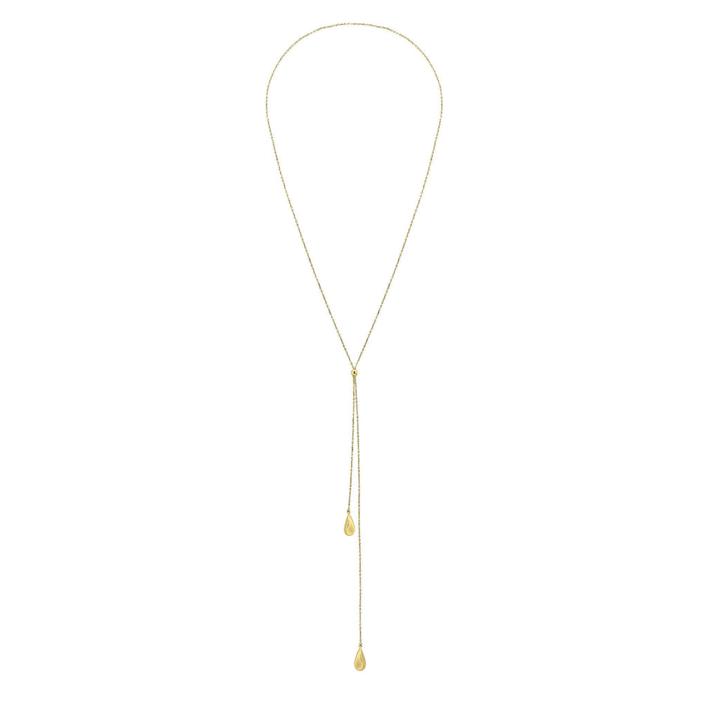 Elements Gold Organic Teardrop Lariat Necklace-3