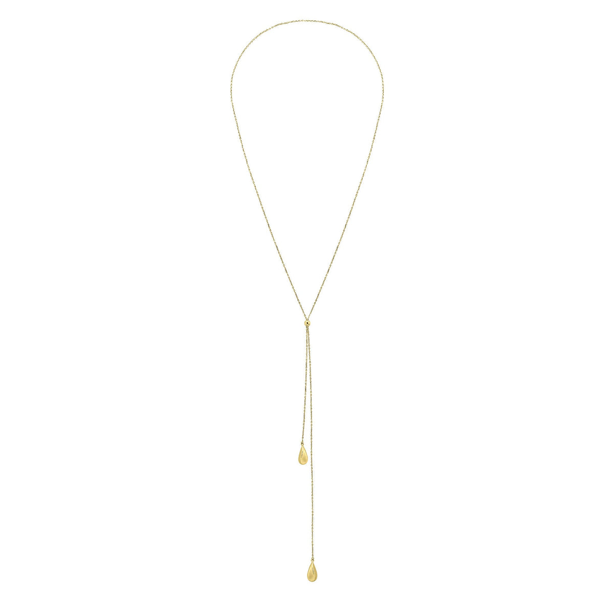 Elements Gold Organic Teardrop Lariat Necklace-3