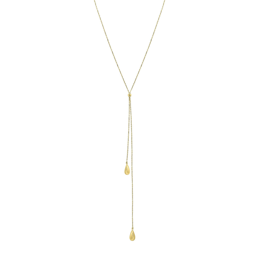 Elements Gold Organic Teardrop Lariat Necklace-0