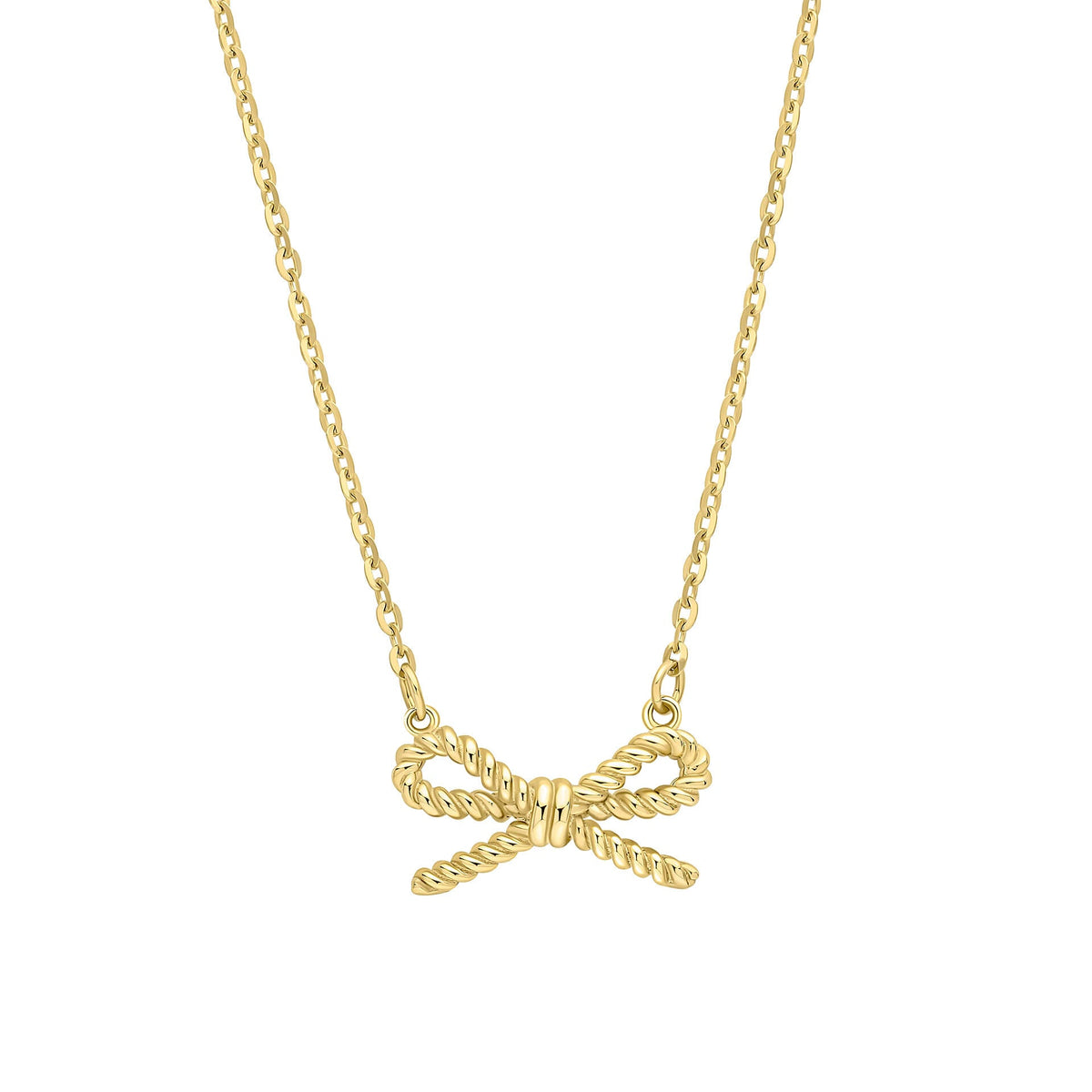 Elements Gold Rope Bow Necklace-0