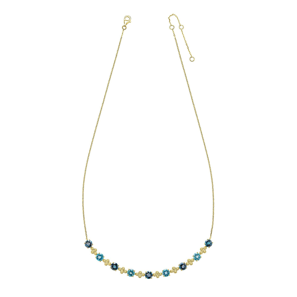 Elements Gold Ornate Blue Topaz Necklace-3