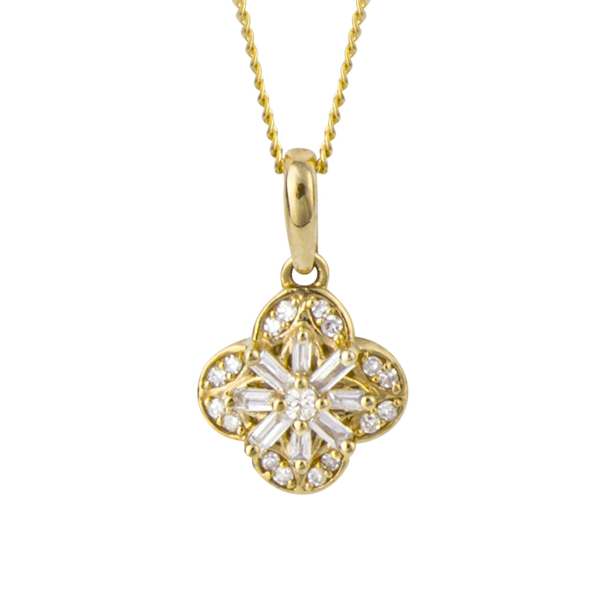 Elements Gold Flower Pendant with Diamond-0