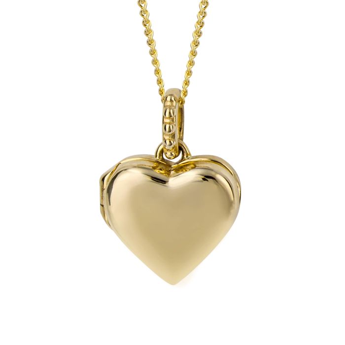 Elements Gold Stippled Bale Heart Locket-0