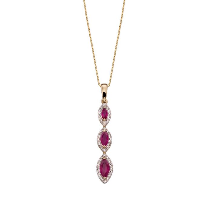 Elements Gold Marquise Triple Drop Pendant-0