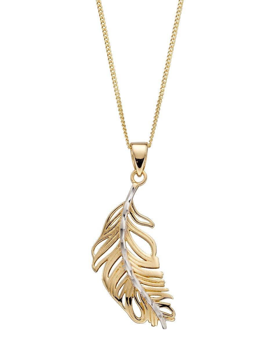 Elements Gold Feather Pendant-0