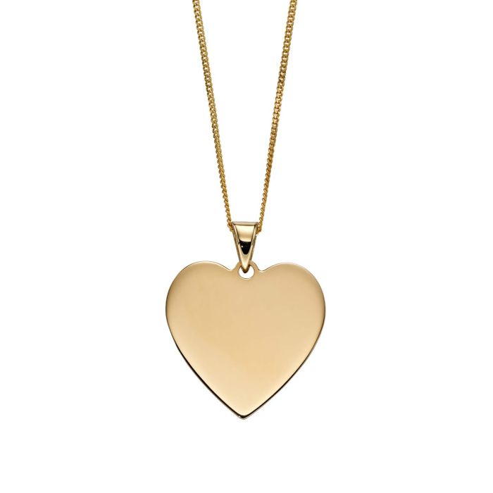 Elements Gold Heart Engravable Tag Pendant-0