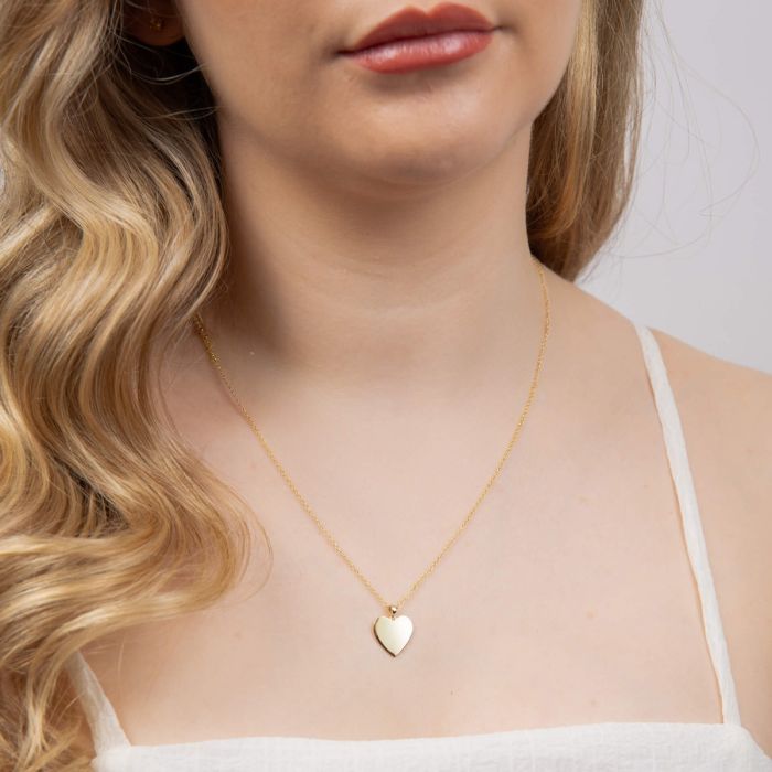 Elements Gold Heart Engravable Tag Pendant-1