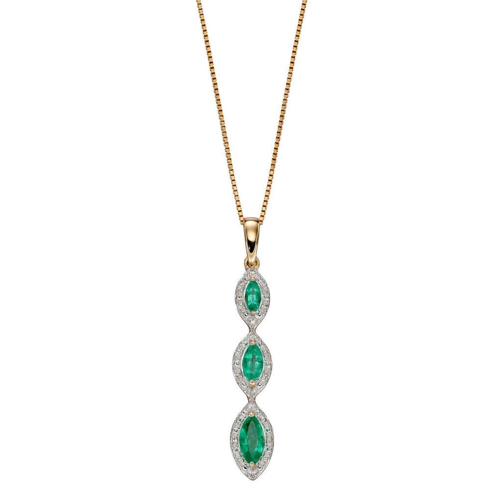 Elements Gold Marquise Triple Drop Pendant-1