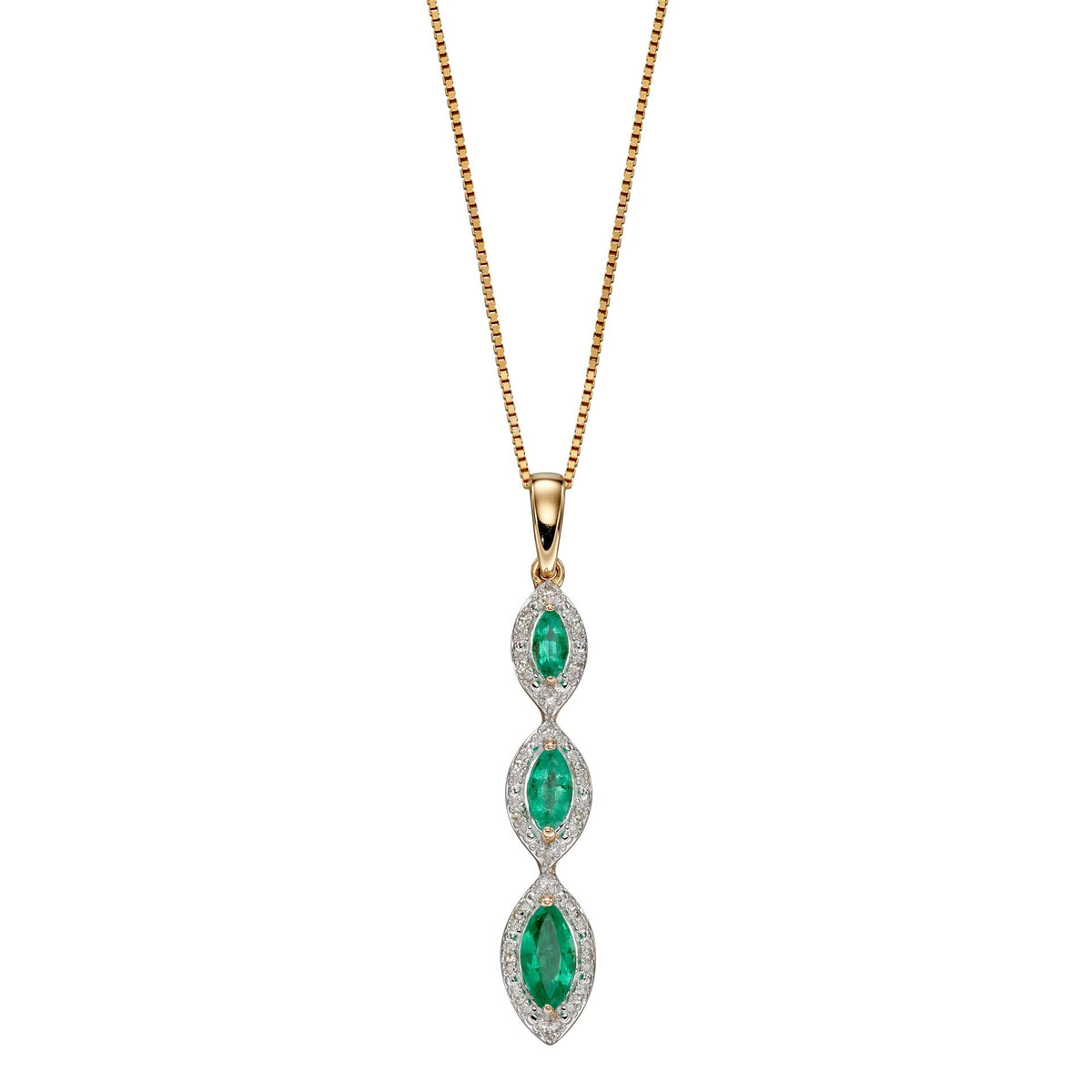 Elements Gold Marquise Triple Drop Pendant-1