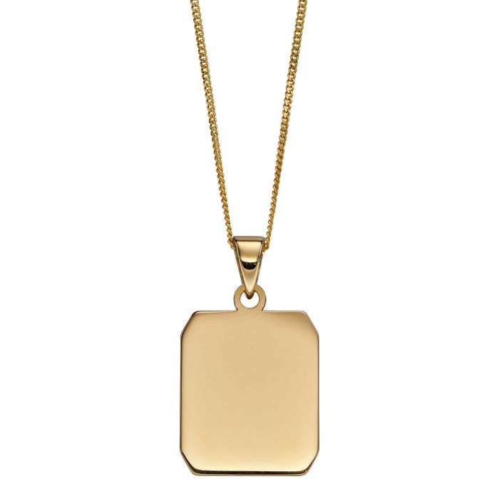 Elements Gold Rectangular Dog Tag Pendant-0