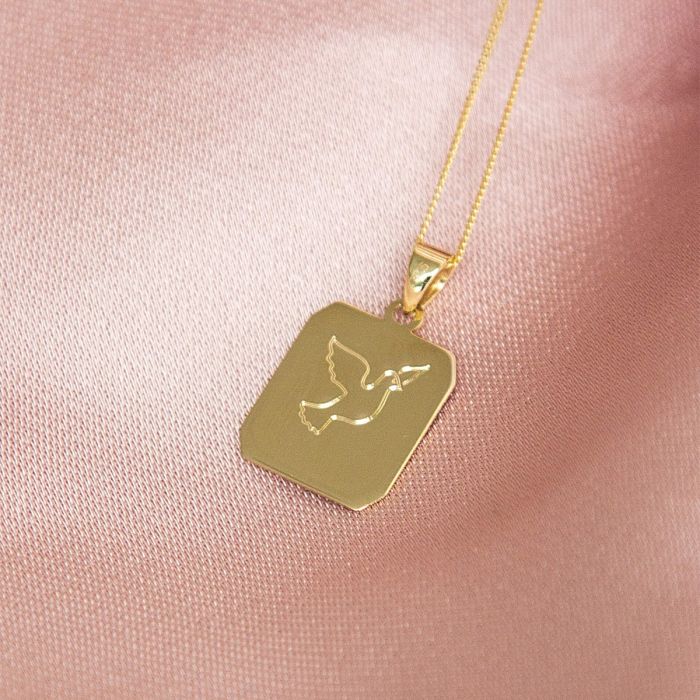 Elements Gold Rectangular Dog Tag Pendant-4