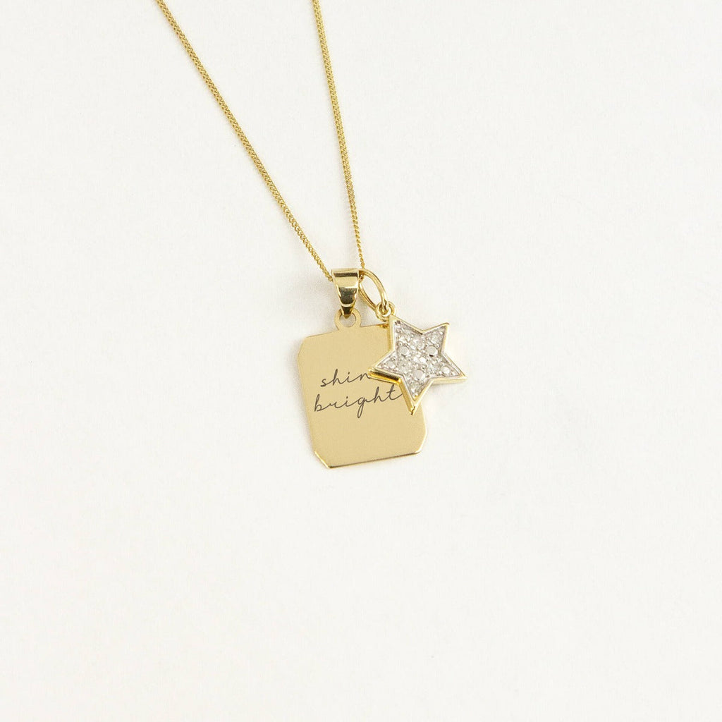 Elements Gold Star Pendant with Diamonds-2