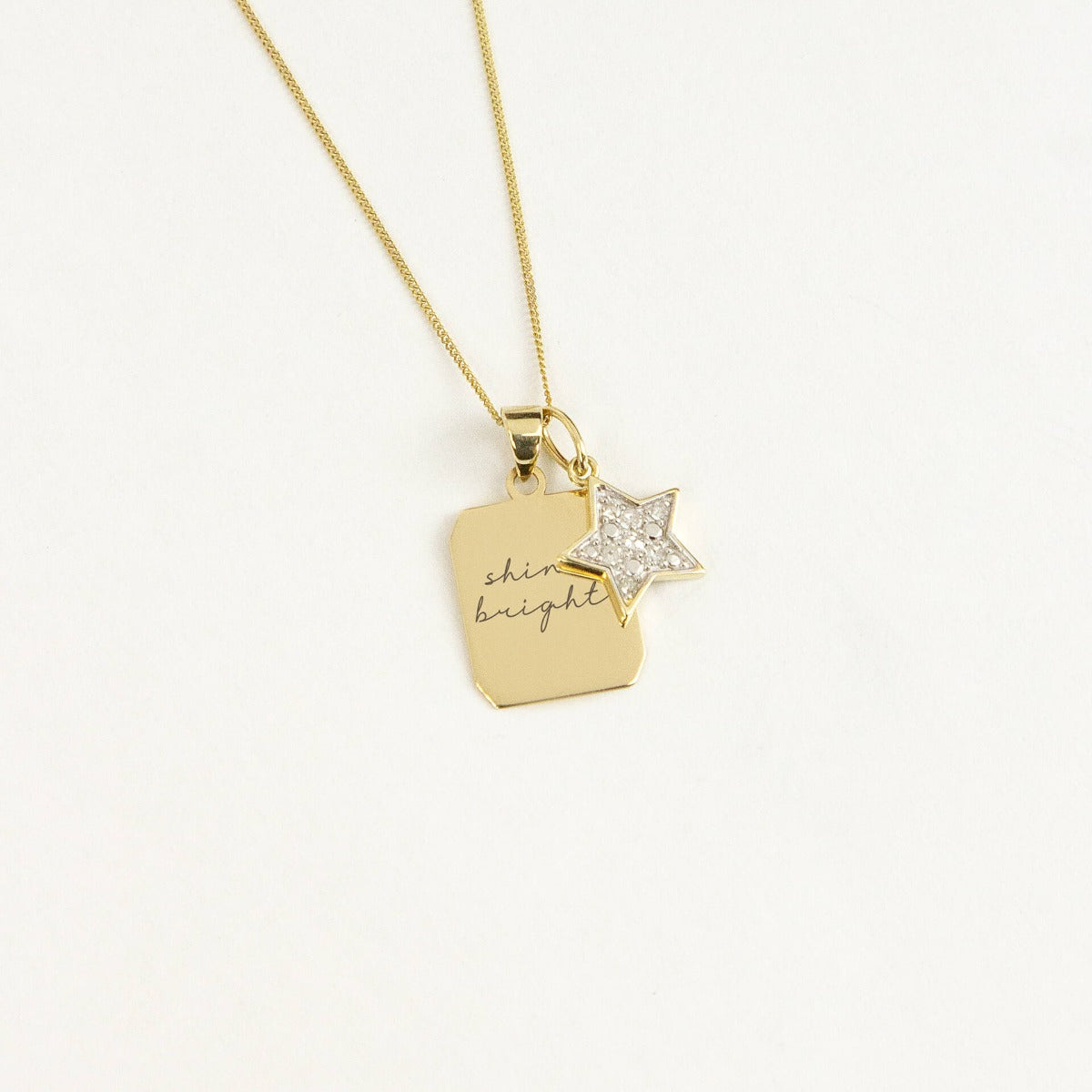 Elements Gold Star Pendant with Diamonds-2
