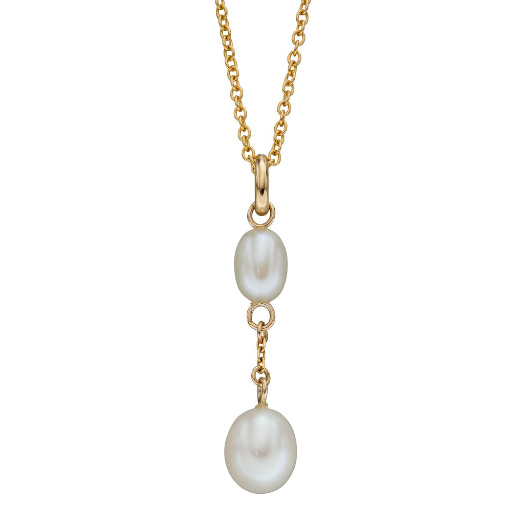 Elements Gold Freshwater Pearl Tier Drop Pendant-0