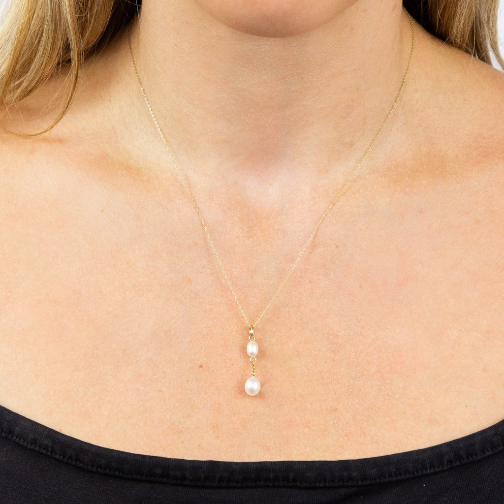 Elements Gold Freshwater Pearl Tier Drop Pendant-1