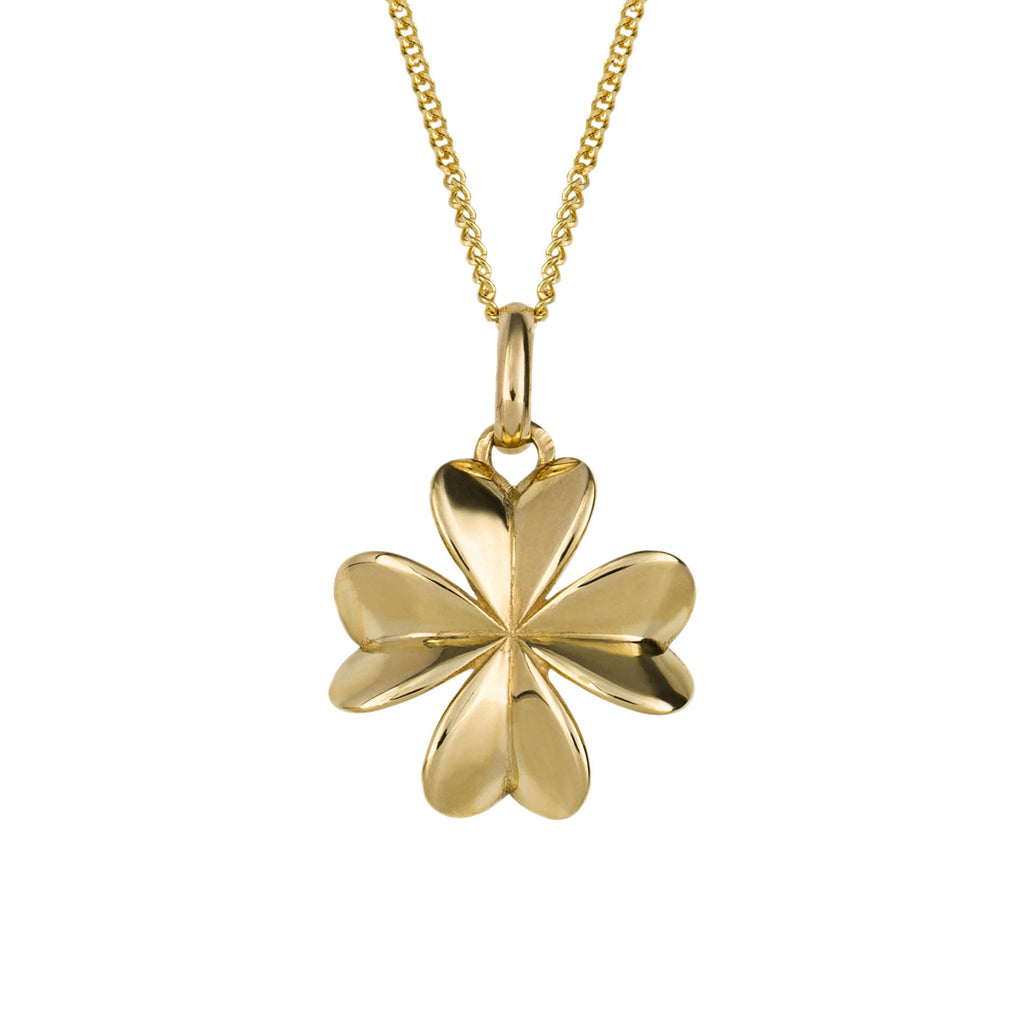 Elements Gold Four Leaf Clover Pendant-0