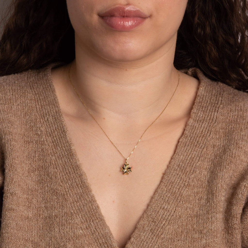 Elements Gold Four Leaf Clover Pendant-1