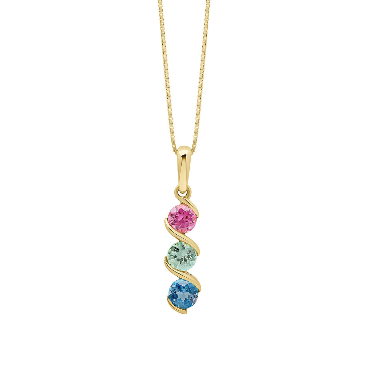 Elements Gold Amalfi Three Colour Twist Pendant-0
