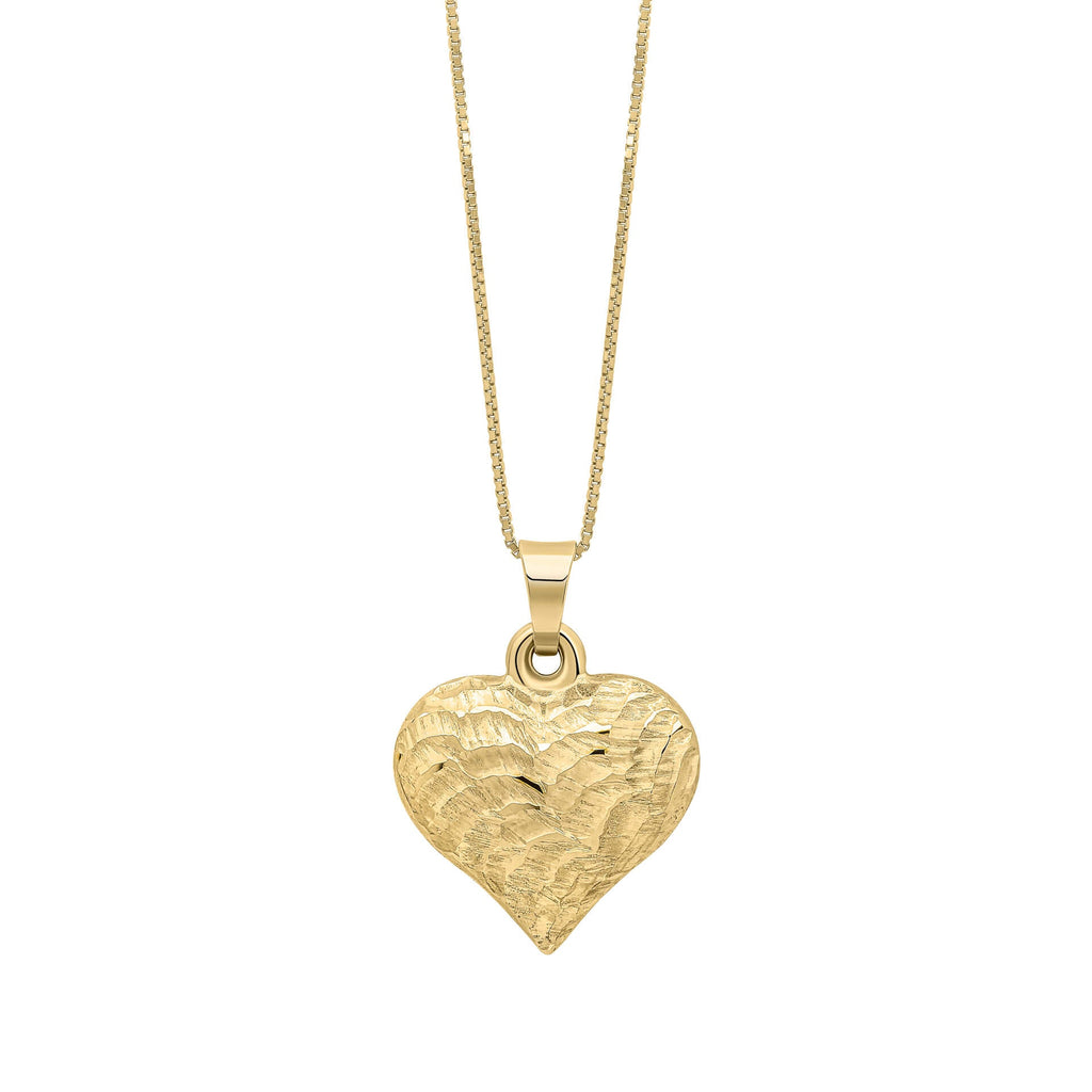 Elements Gold Heart Ripple Texture Pendant-0