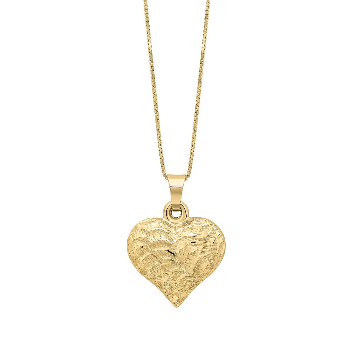 Elements Gold Heart Ripple Texture Pendant-0