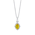 Elements Gold Oval Sapphire and Diamond Pendant-0