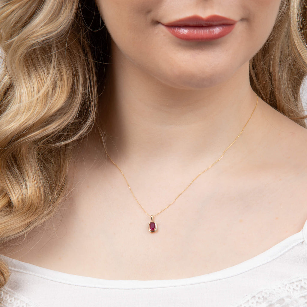 Elements Gold Chunky Border Precious Stone Pendant-1
