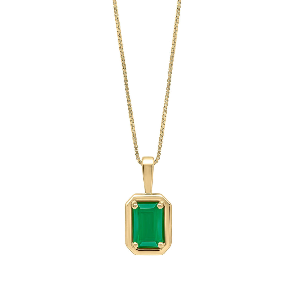 Elements Gold Chunky Border Precious Stone Pendant-3