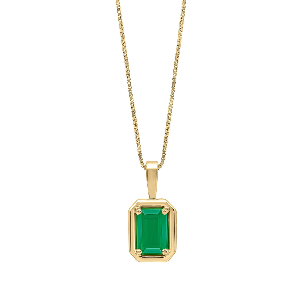 Elements Gold Chunky Border Precious Stone Pendant-3