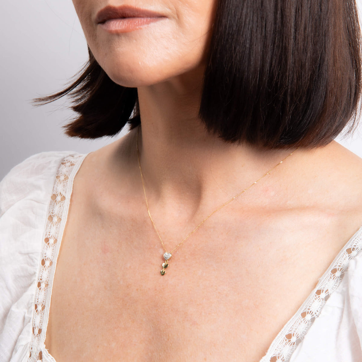 Elements Gold Triple Heart Drop Pendant-1